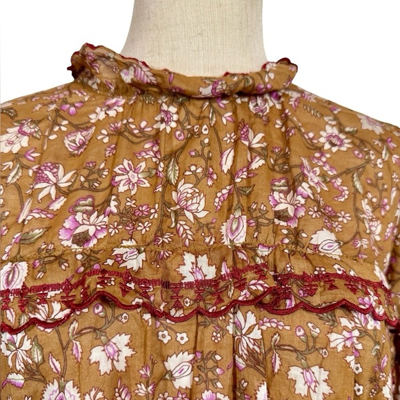 Isabel Marant Etoile Moxley Floral Embroidered Ruffle Blouse FR38/US6 - Picture 2 of 11